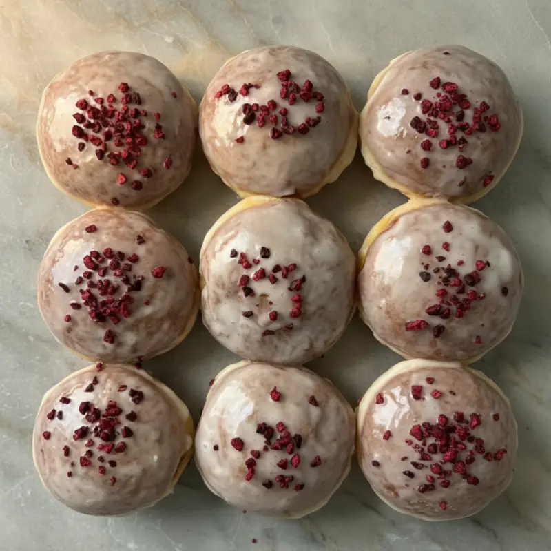 Pączki z lukrem i malinami Pączki z lukrem i malinami - Pracownia Cukiernicza Kania Lublin