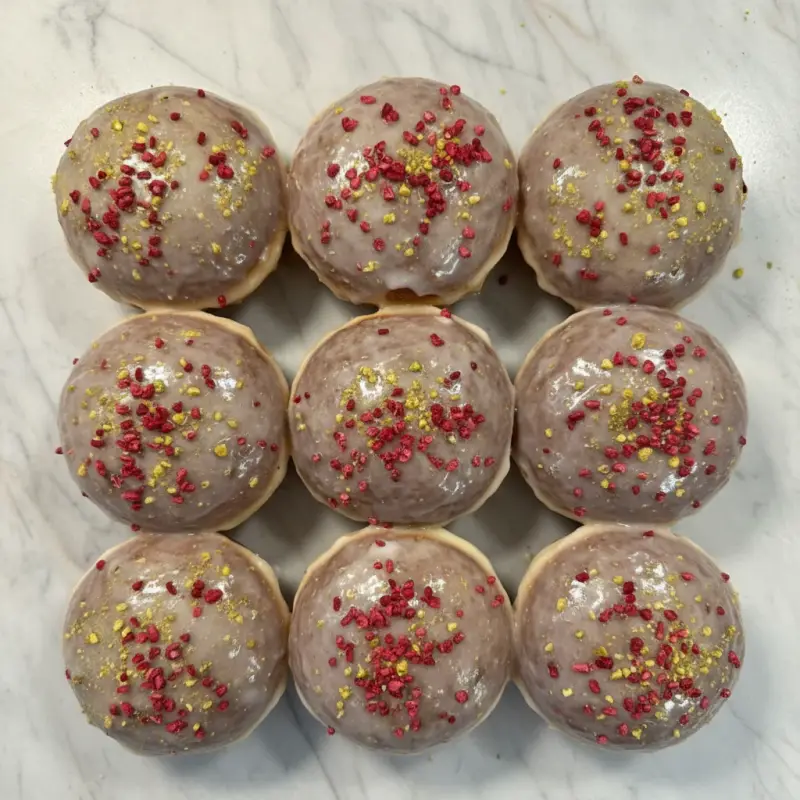 Pączki z lukrem malinowo-pistacjowe - Pracownia Cukiernicza Kania Lublin